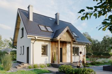  Projekt domu Sambor Mini (1132) (KRD2116) - projekt domu parterowego z poddaszem - Zdjęcie 5