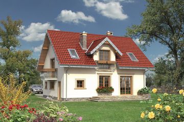  Projekt domu Zojka Mini (1130) (KRD2125) - projekt domu parterowego z poddaszem - Zdjęcie 2