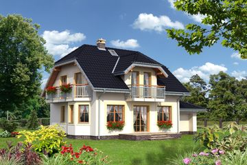  Projekt domu Celesta Mini (1168) (KRD2127) - projekt domu parterowego z poddaszem - Zdjęcie 2