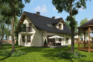  Projekt domu Chaber Polo G2 (1170) (KRD2128) - projekt domu parterowego z poddaszem - Zdjęcie 2