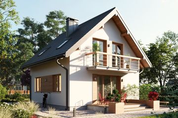  Projekt domu Smyk Solo Twist (1165) (KRD2135) - projekt domu parterowego z poddaszem - Zdjęcie 1
