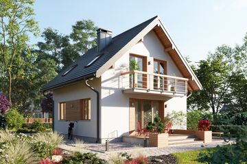  Projekt domu Smyk Solo Twist (1165) (KRD2135) - projekt domu parterowego z poddaszem - Zdjęcie 2