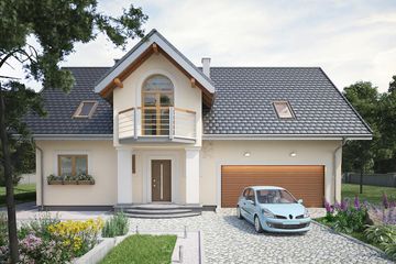  Projekt domu Zofia Portyk G2 (1171) (KRD2136) - projekt domu parterowego z poddaszem - Zdjęcie 2