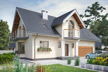  Projekt domu Zofia Portyk G2 (1171) (KRD2136) - projekt domu parterowego z poddaszem - Zdjęcie 1