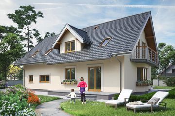  Projekt domu Zofia Portyk G2 (1171) (KRD2136) - projekt domu parterowego z poddaszem - Zdjęcie 3