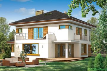  Projekt domu Opal (WAH1201) - projekt domu z pełnym piętrem - Zdjęcie 2