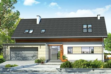  Projekt domu Gala (WAH1203) - projekt domu parterowego z poddaszem - Zdjęcie 1