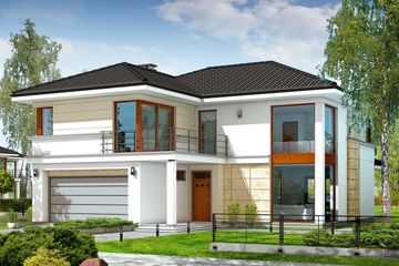 Projekt domu Riwiera (WAH1204) - projekt domu z pełnym piętrem - Zdjęcie 1