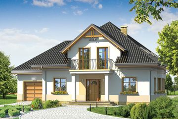  Projekt domu Amanda (WAH1205) - projekt domu parterowego z poddaszem - Zdjęcie 1