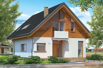  Projekt domu Prosty (WAH1206) - projekt domu parterowego z poddaszem - Zdjęcie 1