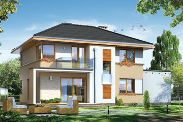  Projekt domu Nieduży (WAH1208) - projekt domu z pełnym piętrem - Zdjęcie 2