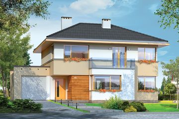  Projekt domu Nieduży (WAH1208) - projekt domu z pełnym piętrem - Zdjęcie 1