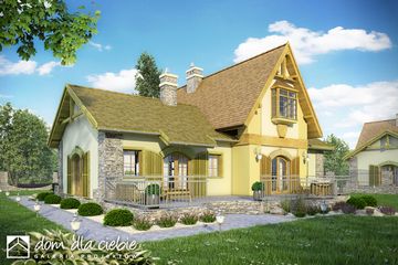  Projekt domu Abigail z garażem 1-st. [A] (WRF1368) - projekt domu parterowego z poddaszem - Zdjęcie 2