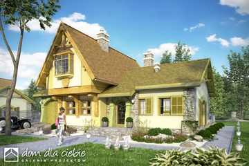  Projekt domu Abigail z garażem 1-st. [A] (WRF1368) - projekt domu parterowego z poddaszem - Zdjęcie 1