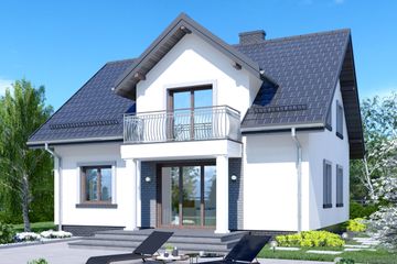  Projekt domu APS 196 (LUA1249) - projekt domu parterowego z poddaszem - Zdjęcie 2