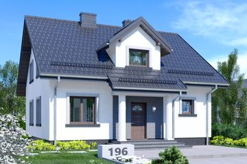  Projekt domu APS 196 (LUA1249) - projekt domu parterowego z poddaszem - Zdjęcie 1