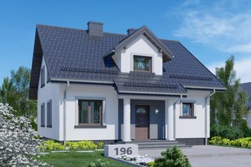  Projekt domu APS 196 (LUA1249) - projekt domu parterowego z poddaszem - Zdjęcie 1