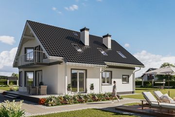  Projekt domu Mariola (1178) (KRD2156) - projekt domu parterowego z poddaszem - Zdjęcie 2