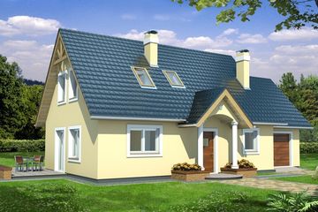  Projekt domu Sosenka 1B garaż (WRD1433) - projekt domu parterowego z poddaszem - Zdjęcie 1