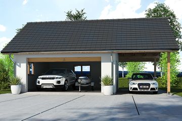  Projekt budynku gospodarczego APG 6A budynek gospodarczy z wiatą (WRD1544) - projekt budynku parterowego - Zdjęcie 1