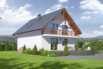  Projekt domu Jaworze p (KRP1330) - projekt domu parterowego z poddaszem - Zdjęcie 2