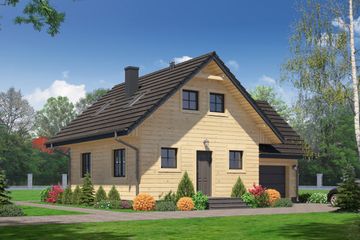  Projekt domu Gładyszów dws (KRP1352) - projekt domu parterowego z poddaszem - Zdjęcie 1