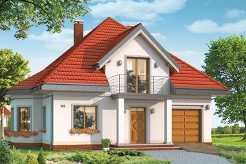  Projekt domu Agatka (WAH1211) - projekt domu parterowego z poddaszem - Zdjęcie 1