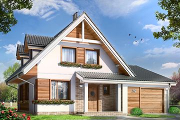  Projekt domu Amelia (WAH1213) - projekt domu parterowego z poddaszem - Zdjęcie 1