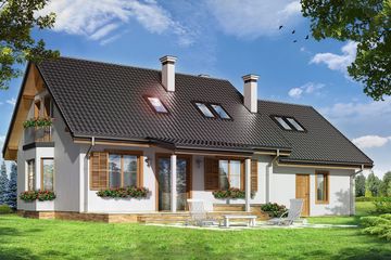  Projekt domu Bryza 2 (WAH1219) - projekt domu parterowego z poddaszem - Zdjęcie 2