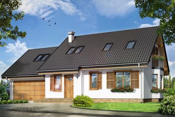  Projekt domu Bryza 2 (WAH1219) - projekt domu parterowego z poddaszem - Zdjęcie 1