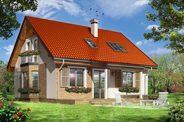  Projekt domu Bryza 3 (WAH1220) - projekt domu parterowego z poddaszem - Zdjęcie 2