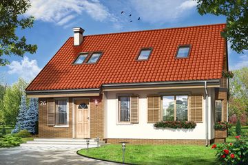  Projekt domu Bryza 3 (WAH1220) - projekt domu parterowego z poddaszem - Zdjęcie 1