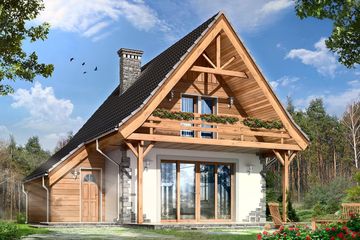  Projekt domu Chatka 2 (WAH1221) - projekt domu parterowego z poddaszem - Zdjęcie 4