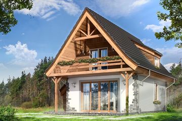  Projekt domu Chatka 2 (WAH1221) - projekt domu parterowego z poddaszem - Zdjęcie 5