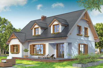  Projekt domu Cukiereczek (WAH1222) - projekt domu parterowego z poddaszem - Zdjęcie 2