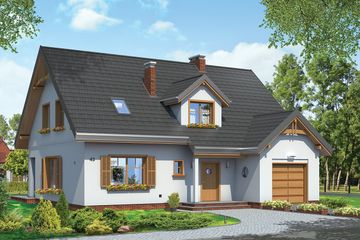  Projekt domu Cukiereczek (WAH1222) - projekt domu parterowego z poddaszem - Zdjęcie 1