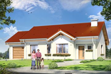  Projekt domu Cypisek 3 (WAH1224) - projekt domu parterowego - Zdjęcie 1