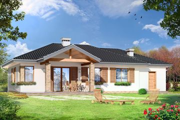  Projekt domu Czaruś (WAH1225) - projekt domu parterowego - Zdjęcie 2