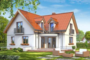  Projekt domu Elka (WAH1228) - projekt domu parterowego z poddaszem - Zdjęcie 2