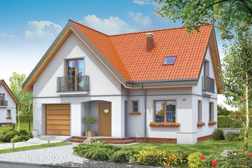  Projekt domu Elka (WAH1228) - projekt domu parterowego z poddaszem - Zdjęcie 1