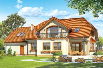  Projekt domu Fokus 2 (WAH1229) - projekt domu parterowego z poddaszem - Zdjęcie 2