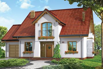  Projekt domu Gagatek (WAH1230) - projekt domu parterowego z poddaszem - Zdjęcie 1