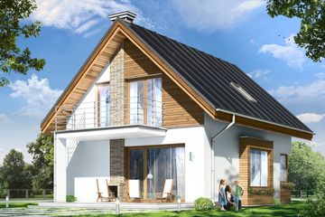  Projekt domu Gucio (WAH1231) - projekt domu parterowego z poddaszem - Zdjęcie 2