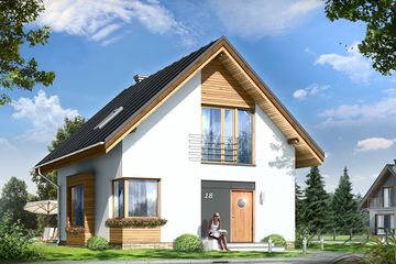  Projekt domu Gucio (WAH1231) - projekt domu parterowego z poddaszem - Zdjęcie 1