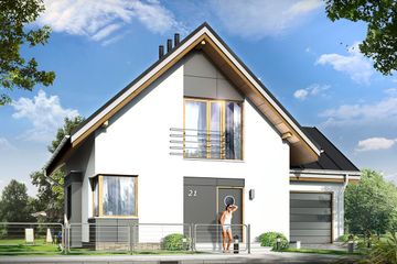  Projekt domu Gucio 2 (WAH1232) - projekt domu parterowego z poddaszem - Zdjęcie 1