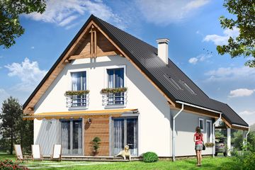  Projekt domu Jaś (WAH1234) - projekt domu parterowego z poddaszem - Zdjęcie 2