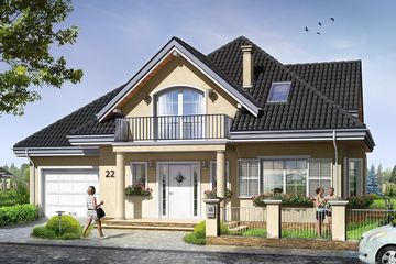  Projekt domu Julka 2 (WAH1236) - projekt domu parterowego z poddaszem - Zdjęcie 1