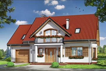  Projekt domu Julka 4 (WAH1238) - projekt domu parterowego z poddaszem - Zdjęcie 1