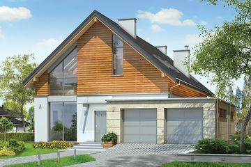  Projekt domu Jurajski (WAH1239) - projekt domu parterowego z poddaszem - Zdjęcie 1