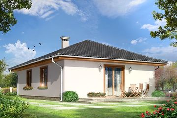  Projekt domu Kropka (WAH1244) - projekt domu parterowego - Zdjęcie 2